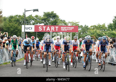 Tokyo, Japon. 21 juillet, 2019. Démarrer, JLUY 21, 2019 - cyclisme - route : READY STEADY TOKYO - vélo de course (Route) à partir de Musashinonomori Park à Tokyo et de finition sur le Fuji International Speedway à Shizuoka, au Japon. Credit : AFLO Co.,Ltd/Alamy Live News Banque D'Images