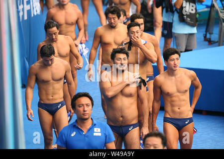 Gwangju, Corée du Sud. 21 juillet, 2019. Groupe de l'équipe du Japon (JPN) Water-polo : 18e Championnats du monde FINA 2019 Gwangju Men's Tour préliminaire II entre l'Espagne 15-7 Japon à l'Université de Nambu Motifs dans Gwangju, Corée du Sud . Credit : YUTAKA/AFLO SPORT/Alamy Live News Banque D'Images