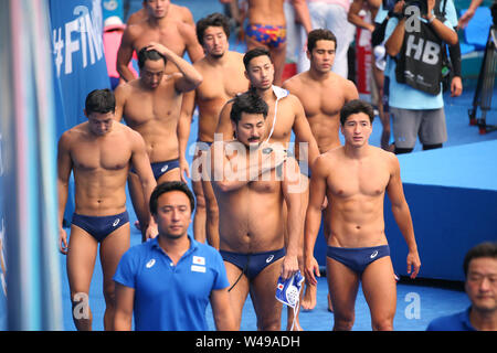 Gwangju, Corée du Sud. 21 juillet, 2019. Groupe de l'équipe du Japon (JPN) Water-polo : 18e Championnats du monde FINA 2019 Gwangju Men's Tour préliminaire II entre l'Espagne 15-7 Japon à l'Université de Nambu Motifs dans Gwangju, Corée du Sud . Credit : YUTAKA/AFLO SPORT/Alamy Live News Banque D'Images