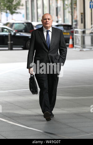 Londres, Royaume-Uni, 21 juillet 2019. Ancien chef du Parti conservateur Iain Duncan Smith vu dans les studios de la BBC Broadcasting House Banque D'Images