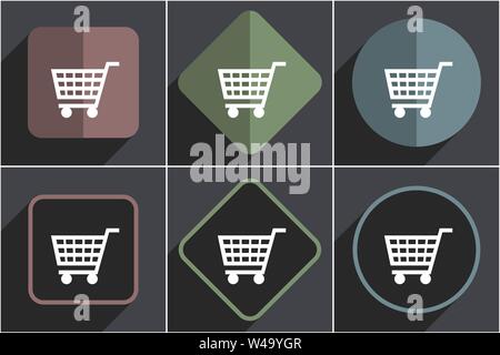 Panier télévision vector icons set Illustration de Vecteur