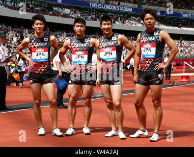 Londres, Royaume-Uni. 21 juillet, 2019. Londres, Angleterre. 21 juillet : le Japon l'équipe de relais masculine Les hommes au cours de la deuxième journée de la Ligue de diamant de l'IAAF Muller Anniversaire Jeux à Londres Stadium le 20 juillet 2019 à Londres, en Angleterre. Action Crédit : Foto Sport/Alamy Live News Banque D'Images