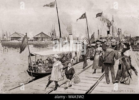 Trafford Wharf, quais Salford, Greater Manchester, Angleterre, RU, 19e siècle Banque D'Images