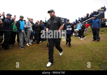 La République d'Irlande Shane Lowry après le 12ème jour pendant quatre de l'Open Championship 2019 au Club de golf Royal Portrush. Banque D'Images