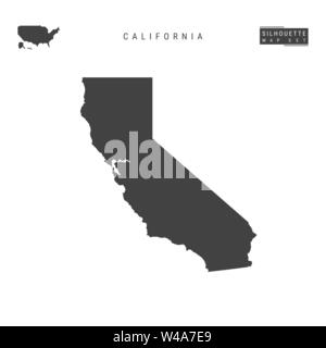 Californie Etat scénario vierge site isolé sur fond blanc. High-Detailed Site silhouette noire de Californie. Illustration de Vecteur