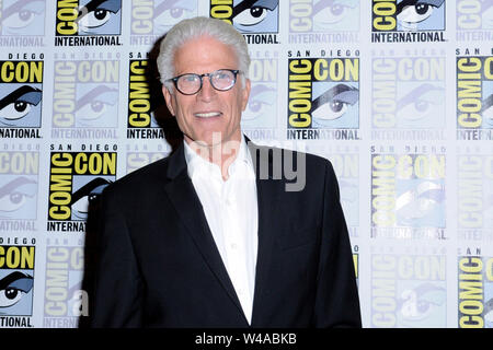 San Diego, USA. 20 juillet, 2019. Ted Danson à la Photocall pour la série NBC TV "Le bon endroit" au Comic-Con 2019 de San Diego International à l'hôtel Hilton Bayfront hotel. San Diego, 20.07.2019 | Conditions de crédit dans le monde entier : dpa/Alamy Live News Banque D'Images