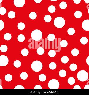 Un motif à pois. Points blancs sur fond rouge. Vector illustration. Illustration de Vecteur
