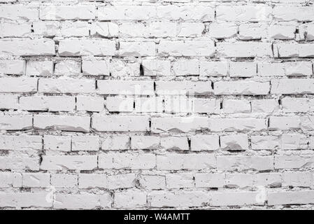 Mur de briques blanches lumineuses télévision background texture pattern Banque D'Images