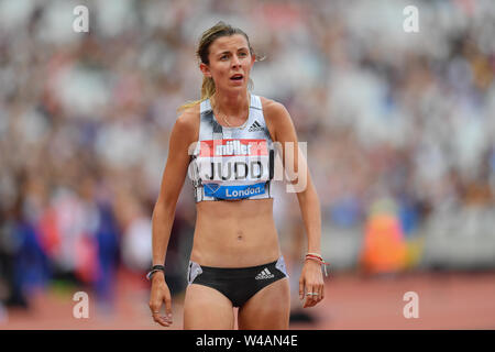 Londres, Royaume-Uni. 21Th Nov, 2019. Jessica Judd semblait fatigué après le 800m femmes lors des Jeux à Londres Muller Anniversaire Stadium le dimanche, Juillet 21, 2019 à Londres en Angleterre. Credit : Taka G Wu/Alamy Live News Banque D'Images