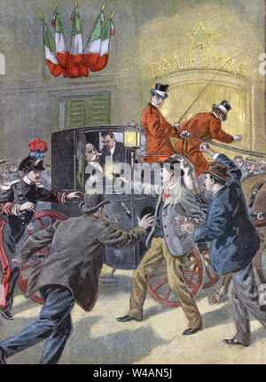 UMBERTO I DE L'Italie (1844-1900) est assassiné par Gaetano Bresci à Monza dans la soirée du 29 juillet 1900 Banque D'Images