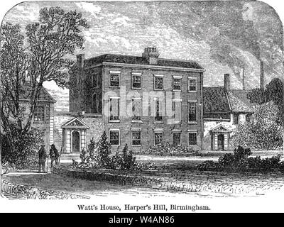 JAMES WATT (1736-1819) inventeur et ingénieur écossais. Watt's house in Harper's Hill, Birmingham Banque D'Images