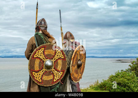 Heysham, Lancashire. 21 juillet 2019. Le fantastique Viking Festival avec un campement d'histoire vivante, parade, reconstitution de bataille, exposition d'armes, Royaume-Uni Banque D'Images