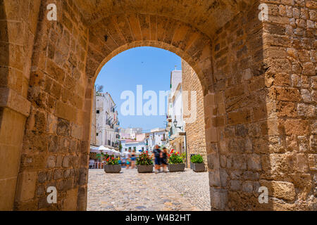 La porte principale d'Ibiza Dalt Vila Portail d'entrée de Ses Taules fortress Banque D'Images