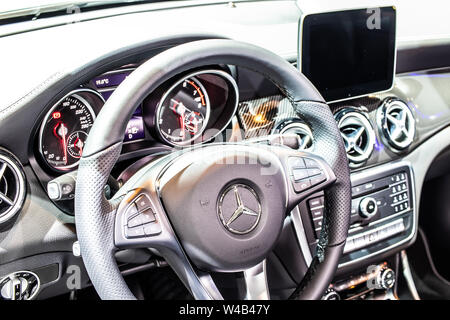 Bruxelles, Belgique, Jan 2019 Mercedes Benz 200d de frein de tir CLA 4Matic à Bruxelles Salon de l'automobile, voiture produite par Mercedes-Benz Banque D'Images