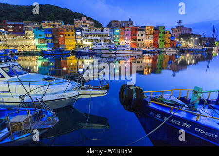 Belle vue sur port Zhengbin à keelung Taiwan. Banque D'Images