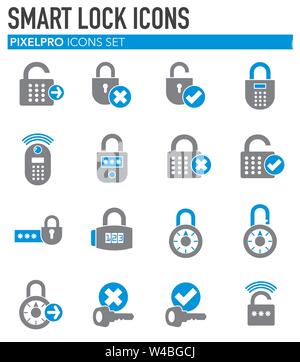 Smart set icônes de verrouillage sur l'arrière-plan pour la conception graphique et web. Simple illustration. Concept Internet symbole de bouton site web ou application mobile. Illustration de Vecteur