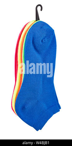 Chaussettes colorées isolé sur fond blanc Banque D'Images