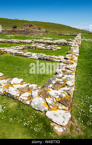 La Brough de Birsay un ancien Picte et plus tard la colonisation scandinave sur une île au large de la partie continentale de marée Orcades, Ecosse, Royaume-Uni. Banque D'Images