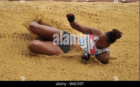 Londres, Royaume-Uni. 21 juillet 2019. Shara Proctor (GBR) dans le saut en longueur. Jeux anniversaire d'athlétisme. Le stade de Londres. Stratford. Londres. UK. Garry Bowden/SIP Crédit photo agency/Alamy Live News. Banque D'Images