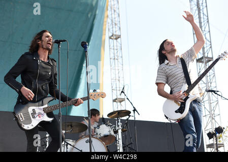 Californie, USA. 21 juillet, 2019. Bézu - Tyson Ritter et Mike Kennerty effectuer durant le Vans Warped Tour 25e anniversaire le 21 juillet 2019 à Mountain View, Californie. Credit : MediaPunch Inc/Alamy Live News Banque D'Images