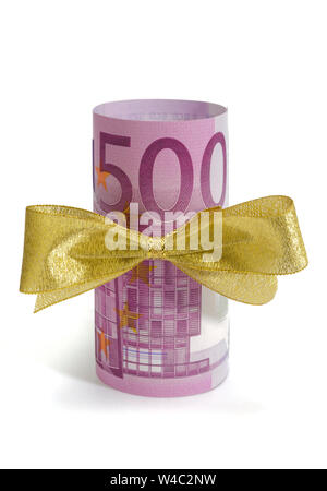 500 euros comme cadeau isolated Banque D'Images