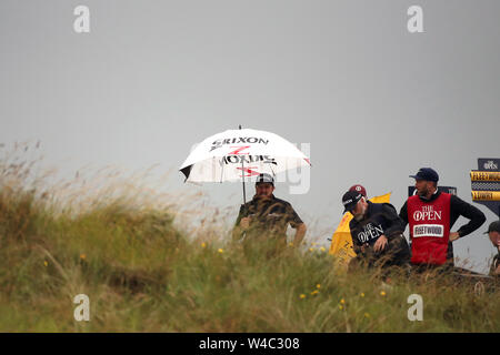 Royal Portrush, UK. 21 juillet, 2019. L'Irlande Shane Lowry sur le 8e trou lors de la quatrième série de la 148e British Open Championship au Royal Portrush Golf Club dans le comté d'Antrim, Irlande du Nord, le 21 juillet 2019. Credit : AFLO Co.,Ltd/Alamy Live News Banque D'Images