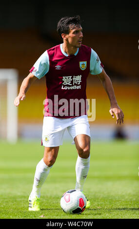 Du Burnley Jack Cork durant la pré-saison match amical à Vale Park, Stoke-on-Trent. Banque D'Images