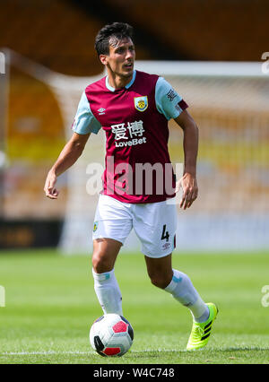 Du Burnley Jack Cork durant la pré-saison match amical à Vale Park, Stoke-on-Trent. Banque D'Images