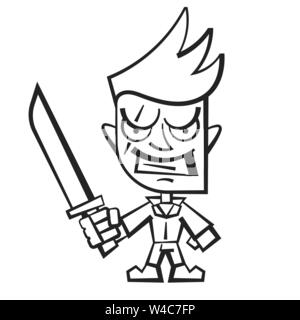 Killer avec couteau sanglant Happy Halloween Vector Illustration Illustration de Vecteur