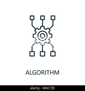 L'icône de la ligne fine de l'algorithme. Creative Design simple de l'intelligence artificielle icons collection. L'icône de l'algorithme de contour pour la conception web et des applications mobiles Illustration de Vecteur