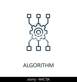 L'icône de la ligne fine de l'algorithme. Creative Design simple de l'intelligence artificielle icons collection. L'icône de l'algorithme de contour pour la conception web et des applications mobiles Banque D'Images