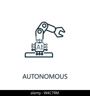 Icône de ligne mince autonome. Design simple et créatif de la collection d'icônes d'intelligence artificielle. Contour autonome icône pour la conception web et mobile Illustration de Vecteur