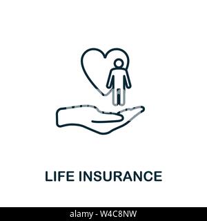 Icône de contour de l'assurance-vie. Icônes de style ligne mince de la collection d'icônes d'assurance. Conception Web, applications, logiciels et impression simple icône d'assurance vie Illustration de Vecteur