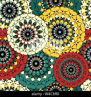 Belle couleur transparente mandala tribal vintage motif transparent national Illustration de Vecteur