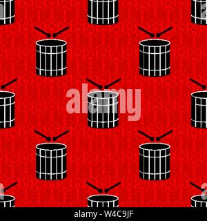 Batterie noire sur un fond rouge motif transparent Illustration de Vecteur