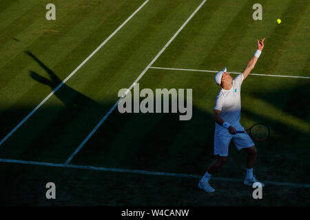 Kevin Anderson, de l'Afrique du Sud. Le championnat 2019. Tenue à l'All England Lawn Tennis Club, Wimbledon. Banque D'Images