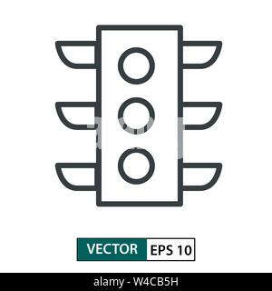 Feu télévision vecteur icône. Style de ligne. Isolé sur fond blanc. Illustration vecteur EPS 10 Illustration de Vecteur