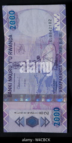 Pièce de monnaie rwandaise et remarque Banque D'Images