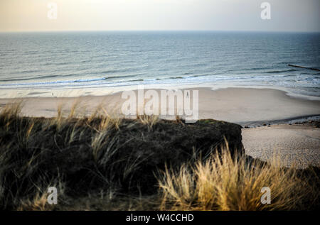 18 février 2019, le Schleswig-Holstein, Sylt : vues sur les dunes de la plage de Sylt. Sylt est la plus grande île du Nord en Allemagne. Photo : Britta Pedersen/dpa-Zentralbild/ZB Banque D'Images