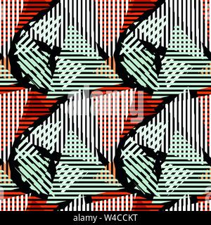 Les lignes de couleur motif Graffiti sur fond noir vector illustration Illustration de Vecteur