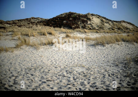 18 février 2019, le Schleswig-Holstein, Sylt : paysage de dunes sur Sylt. Sylt est la plus grande île du Nord en Allemagne. Photo : Britta Pedersen/dpa-Zentralbild/ZB Banque D'Images