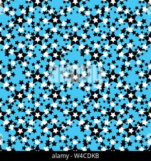 Stars en noir et blanc sur un fond bleu motif transparent Illustration de Vecteur