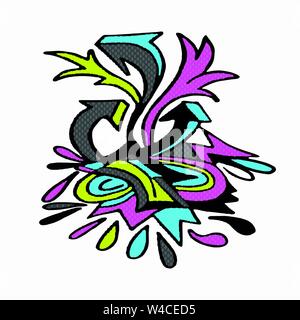 Le graffiti objet isolé sur fond blanc vector illustration Illustration de Vecteur