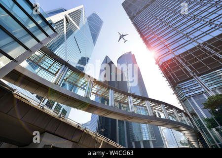 Immeubles de bureaux modernes dans le centre de Hong Kong. Banque D'Images