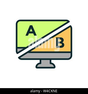 L'essai, essai, l'icône de recherche avec des lettres A et B Illustration de Vecteur