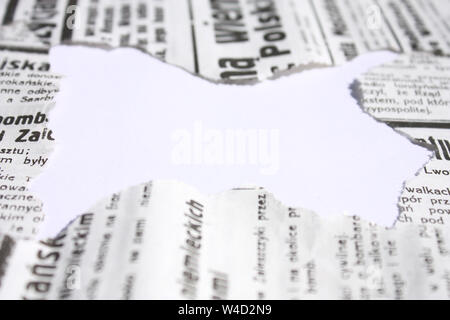 Ancienne frontière journal torned Banque D'Images