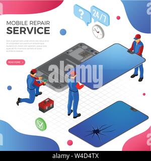 Service de réparation Smartphone Illustration de Vecteur