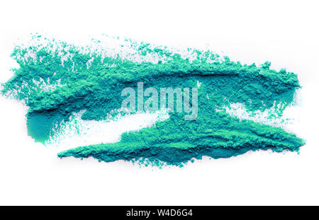Happy holi splatted poudre sur fond blanc Banque D'Images