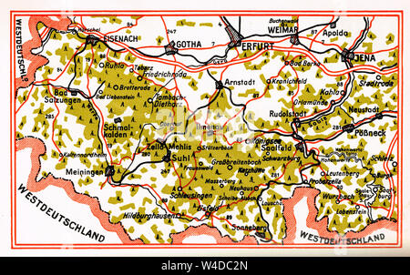 Carte de l'ex-RDA, Leipzig, 1964 Éditions Photo Stock - Alamy