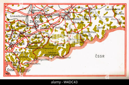 Carte de l'ex-RDA, Leipzig, 1964 Éditions Photo Stock - Alamy